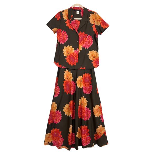 Vintage Jones NY 100%‎ Silk Garden Party Floral Blouse & Midi Skirt Set Womens 8 - Picture 14 of 14